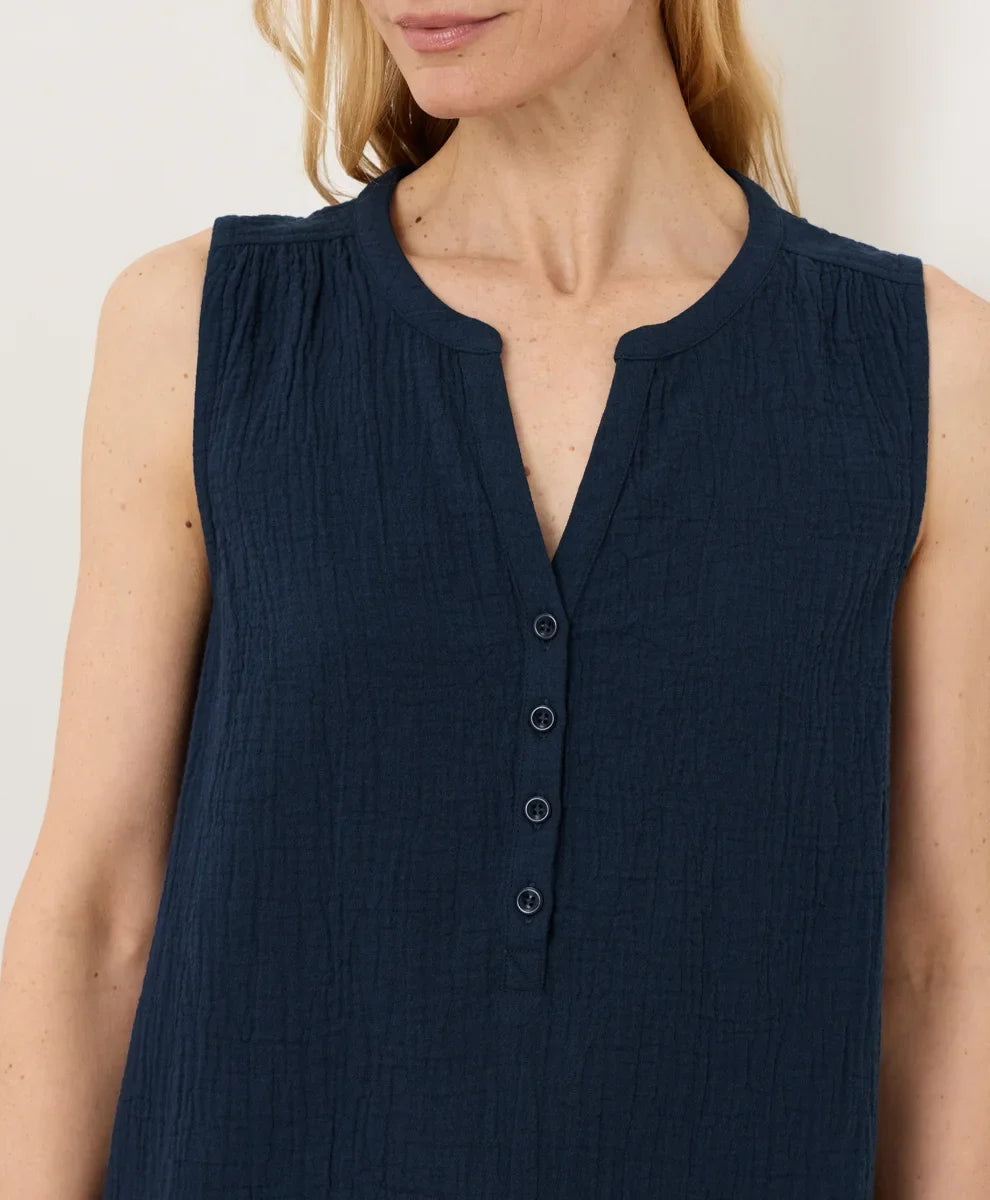 clearance coastal double gauze henley tank