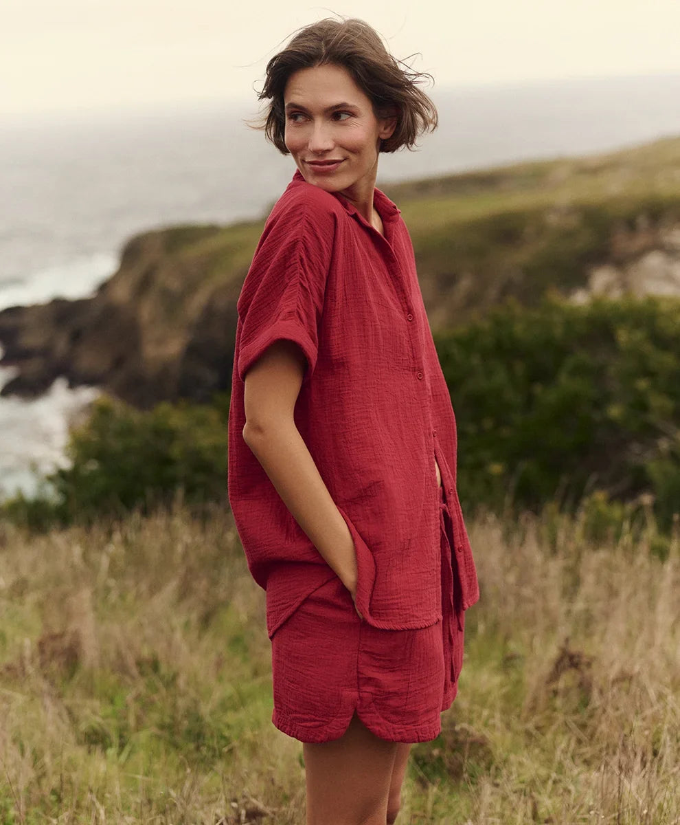 clearance coastal double gauze oversized shirt