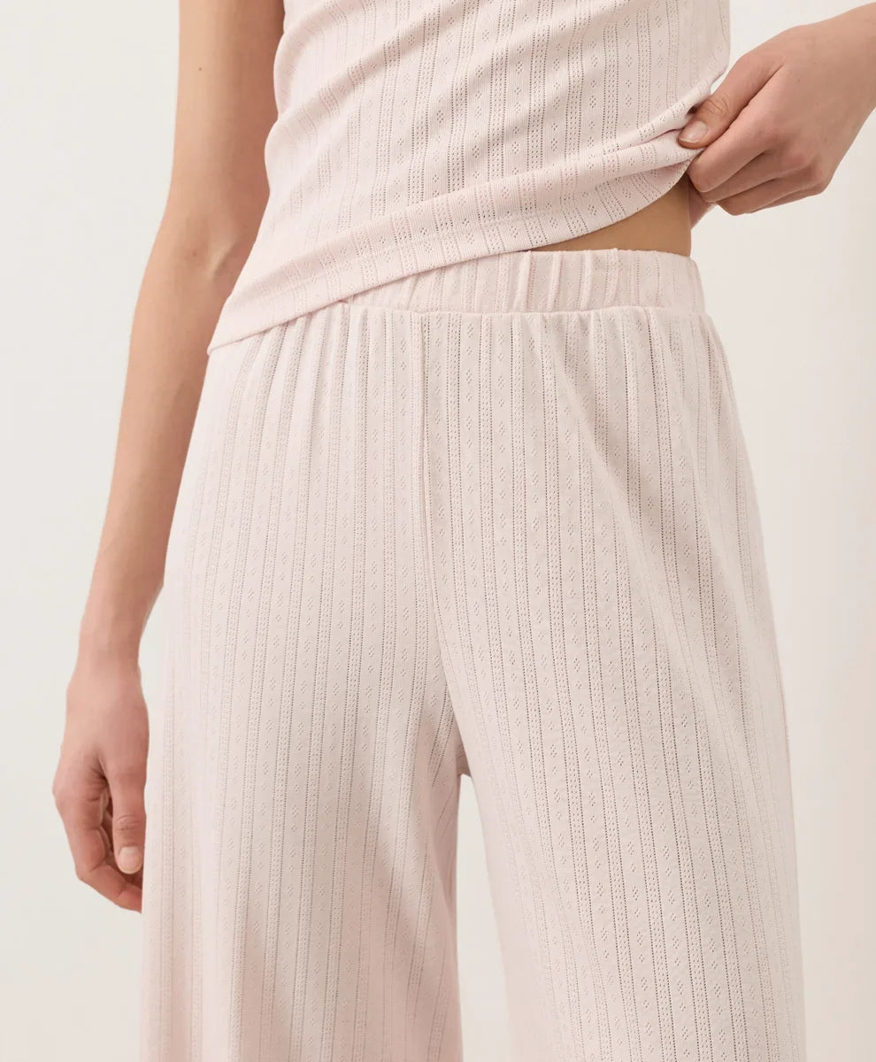 clearance pointelle wide leg pant