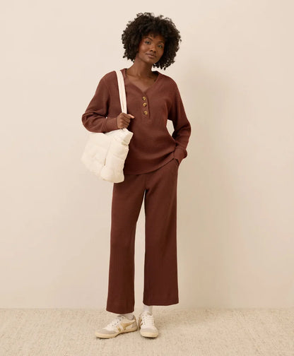 clearance thermal waffle henley pullover