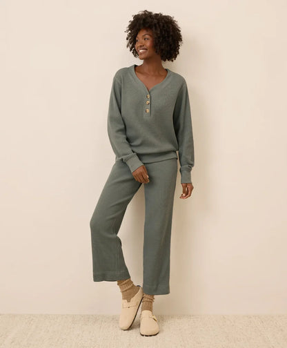 clearance thermal waffle henley pullover