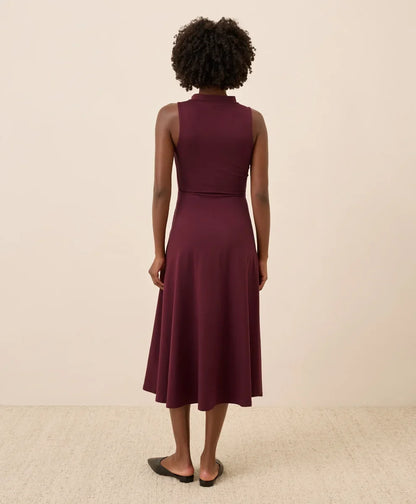clearance fit & flare cowl neck dress