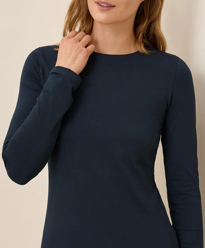 clearance luxe stretch jersey slim long sleeve tee