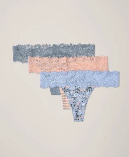 clearance lace waist thong 3-pack