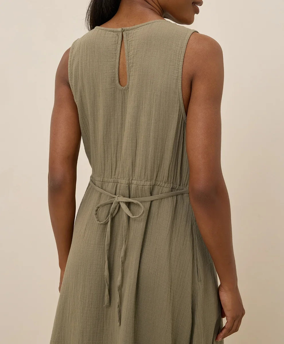 clearance coastal double gauze beach to brunch maxi dress