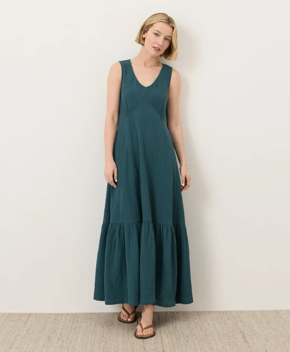 clearance coastal double gauze beach to brunch maxi dress