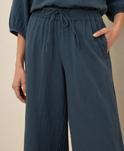 clearance coastal double gauze split hem pant