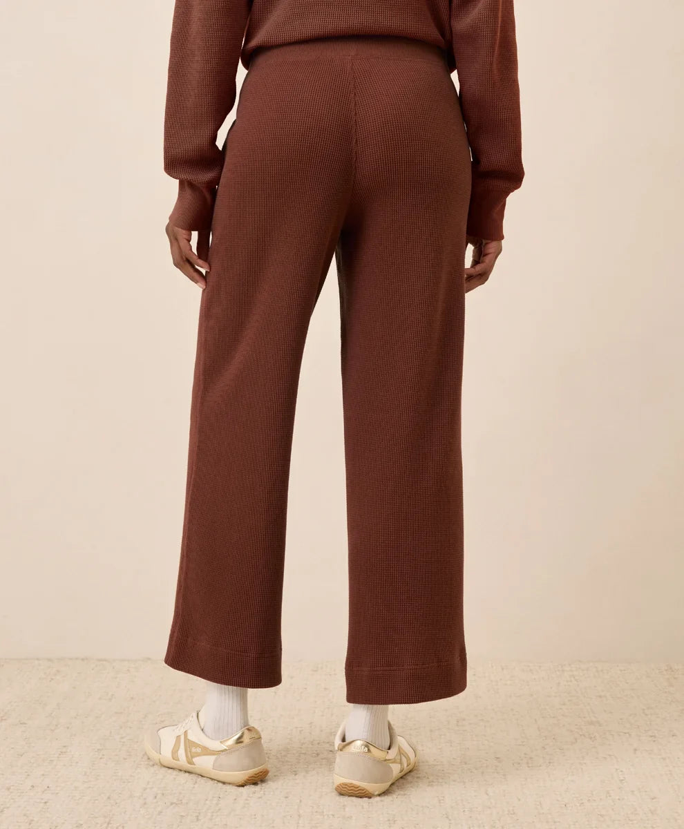 clearance thermal waffle wide leg pant