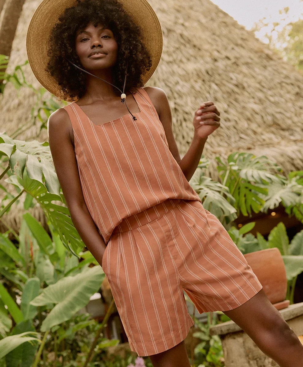 clearance canopy linen blend high-waisted short