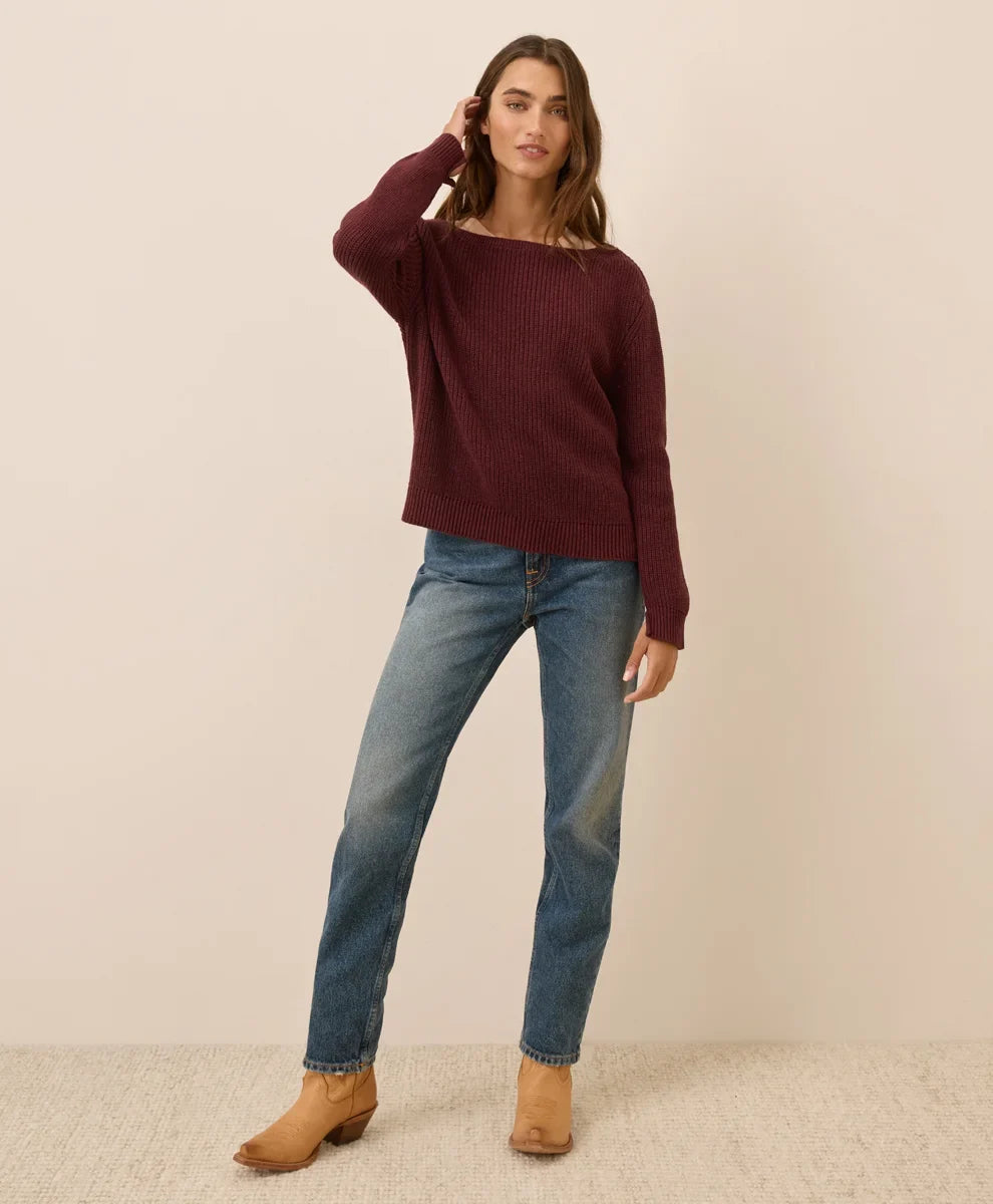 clearance luxe knit boatneck sweater