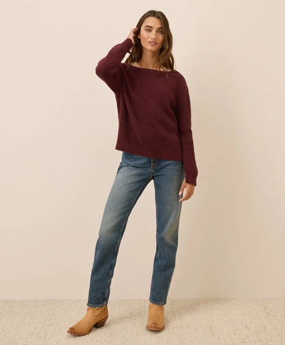 clearance luxe knit boatneck sweater