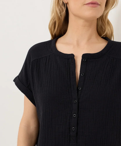 clearance coastal double gauze short sleeve popover