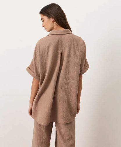 clearance coastal double gauze oversized shirt