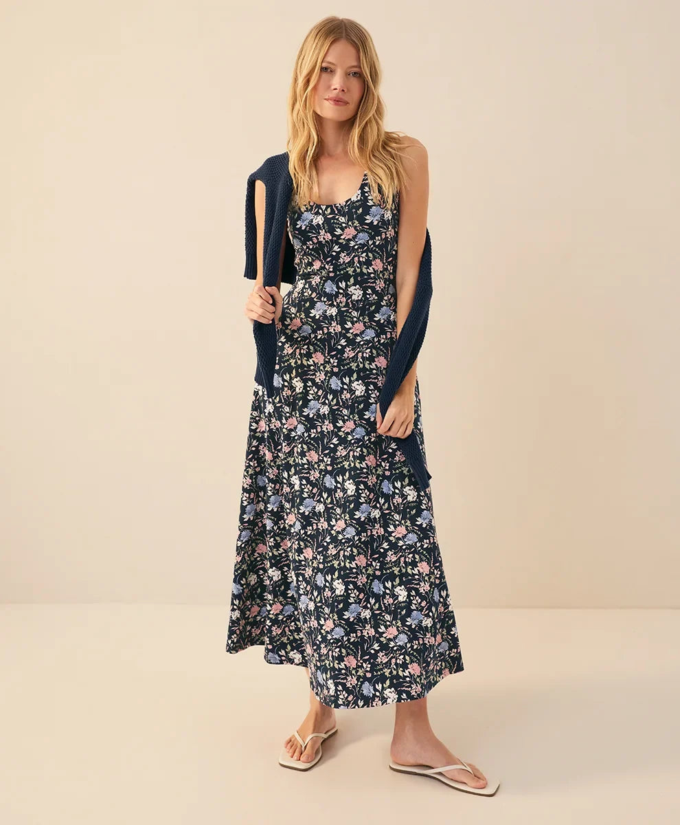 clearance fit & flare open back maxi dress