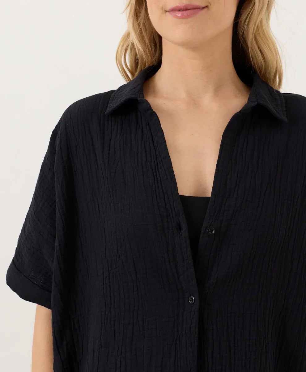 clearance coastal double gauze oversized shirt