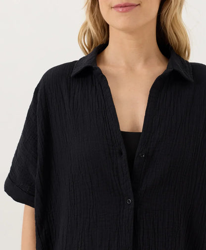 clearance coastal double gauze oversized shirt