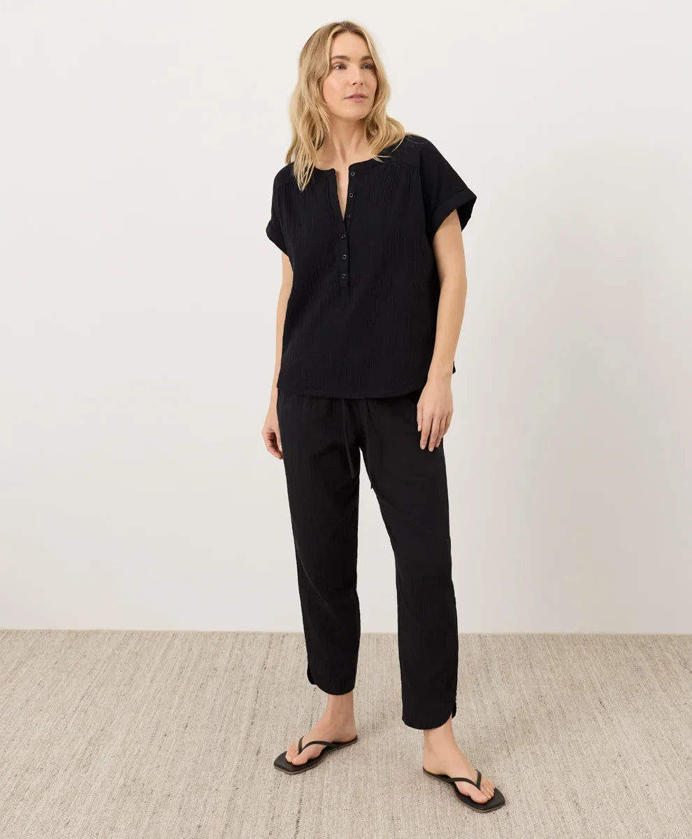 clearance coastal double gauze short sleeve popover