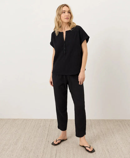 clearance coastal double gauze short sleeve popover