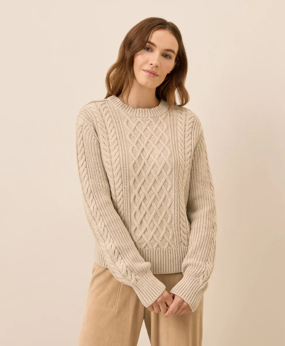 clearance luxe knit cable crew sweater