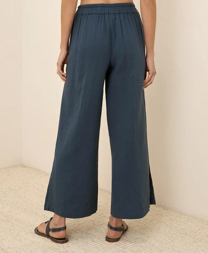 clearance coastal double gauze split hem pant