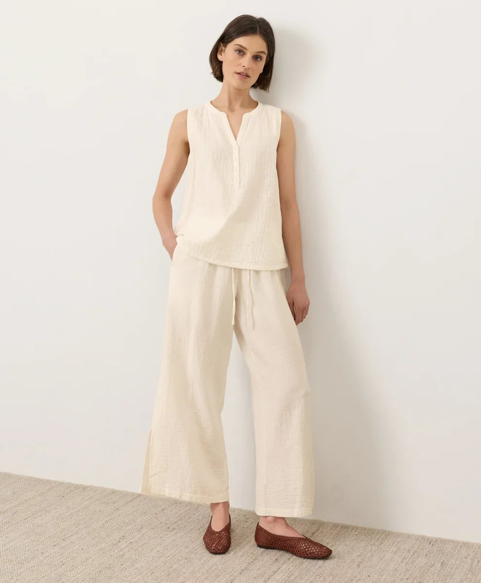 clearance coastal double gauze henley tank