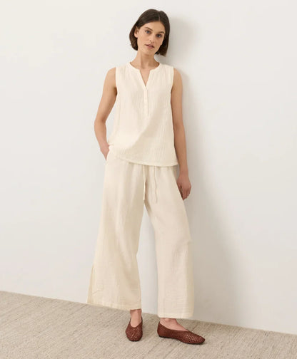 clearance coastal double gauze henley tank