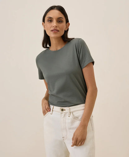 clearance luxe stretch jersey slim tee