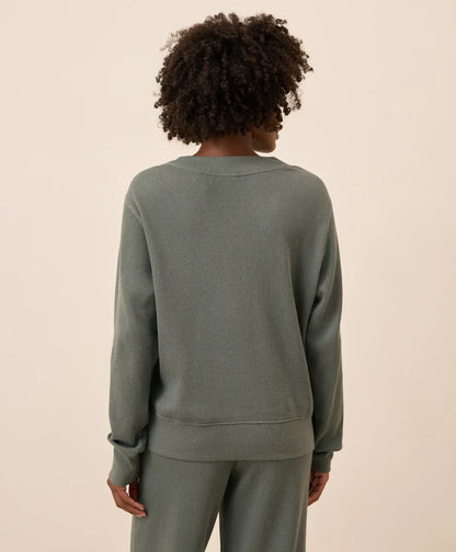 clearance thermal waffle henley pullover