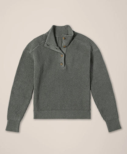 clearance luxe knit henley sweater