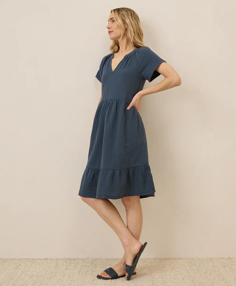 clearance coastal double gauze breezy dress