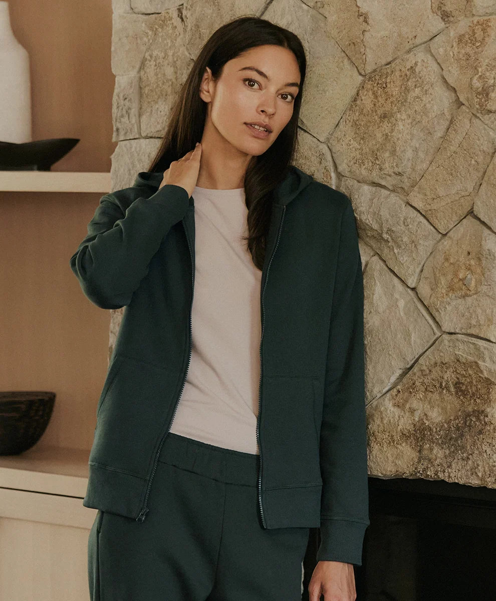 clearance brushed fleece zip hoodie