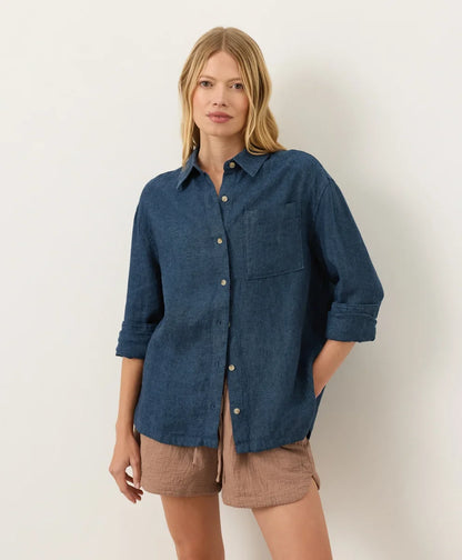 clearance linen relaxed shirt