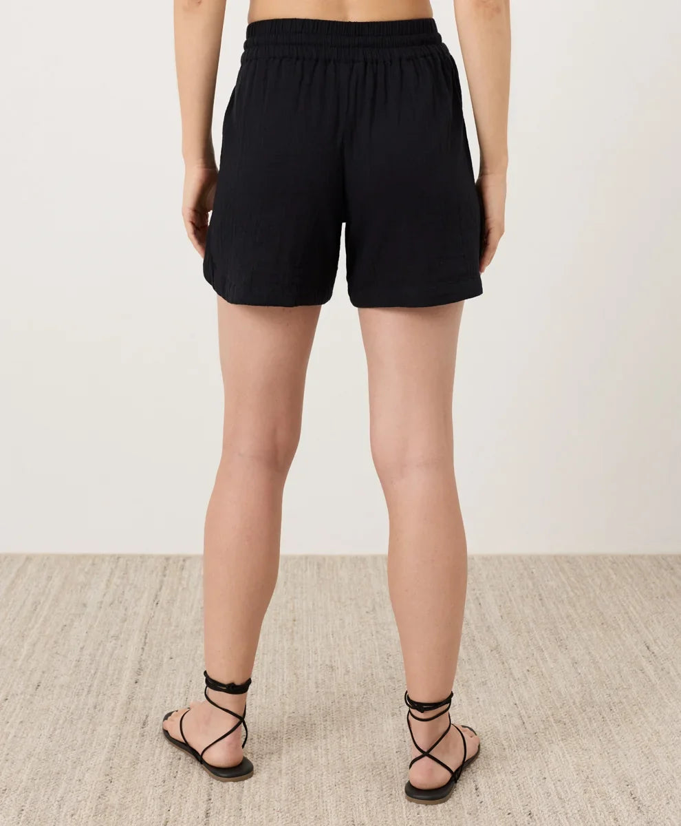 clearance coastal double gauze curved hem short