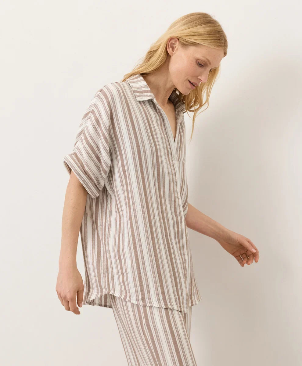 clearance coastal double gauze oversized shirt