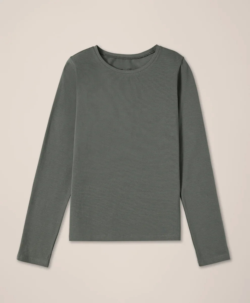 clearance luxe stretch jersey slim long sleeve tee