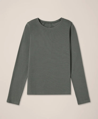 clearance luxe stretch jersey slim long sleeve tee