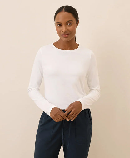 clearance luxe stretch jersey slim long sleeve tee