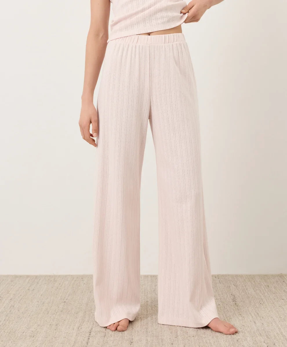 clearance pointelle wide leg pant