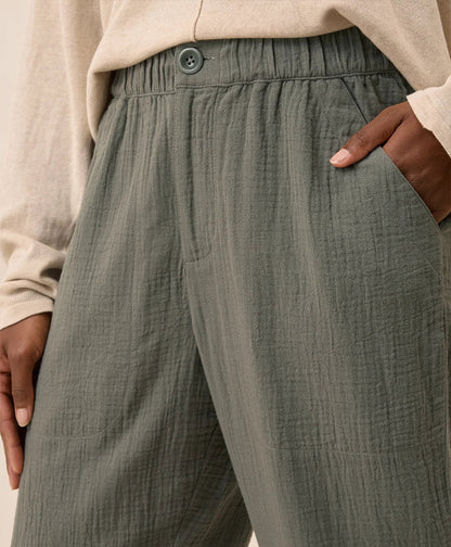 clearance coastal double gauze rolled cuff pant