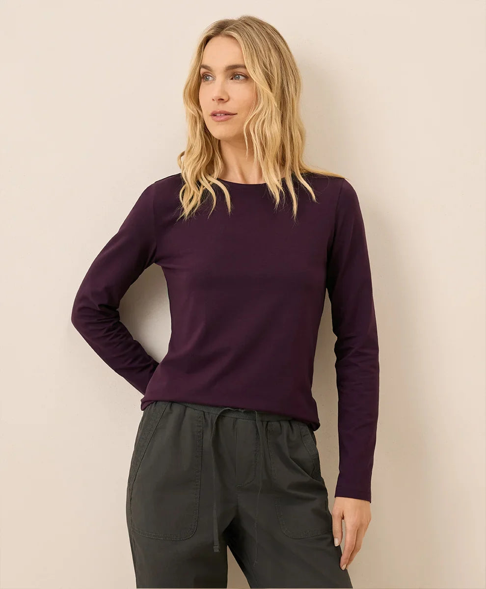 clearance luxe stretch jersey slim long sleeve tee
