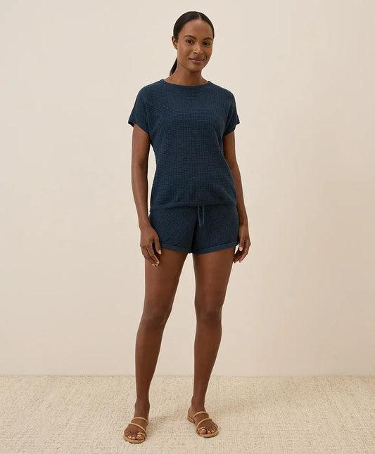 clearance beachside crochet knit short sleeve top