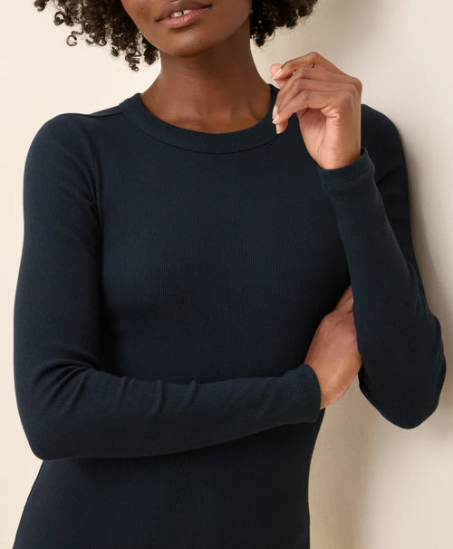 clearance perfect rib crewneck long sleeve tee
