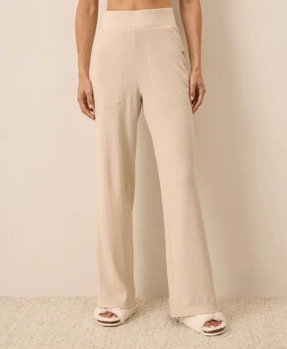 clearance easy rib wide leg lounge pant