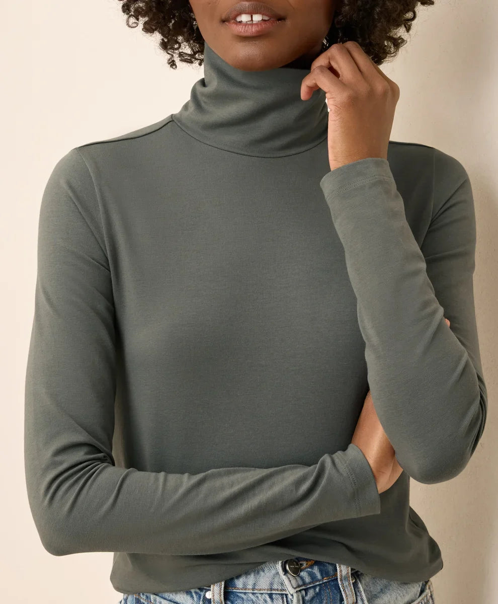 clearance luxe stretch jersey slim turtleneck