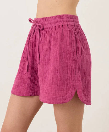 clearance coastal double gauze curved hem short