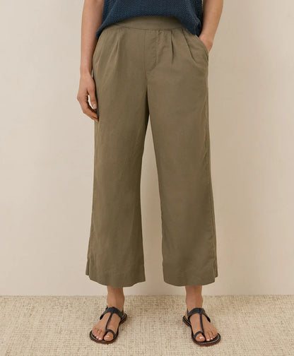 clearance canopy linen blend pleated trouser