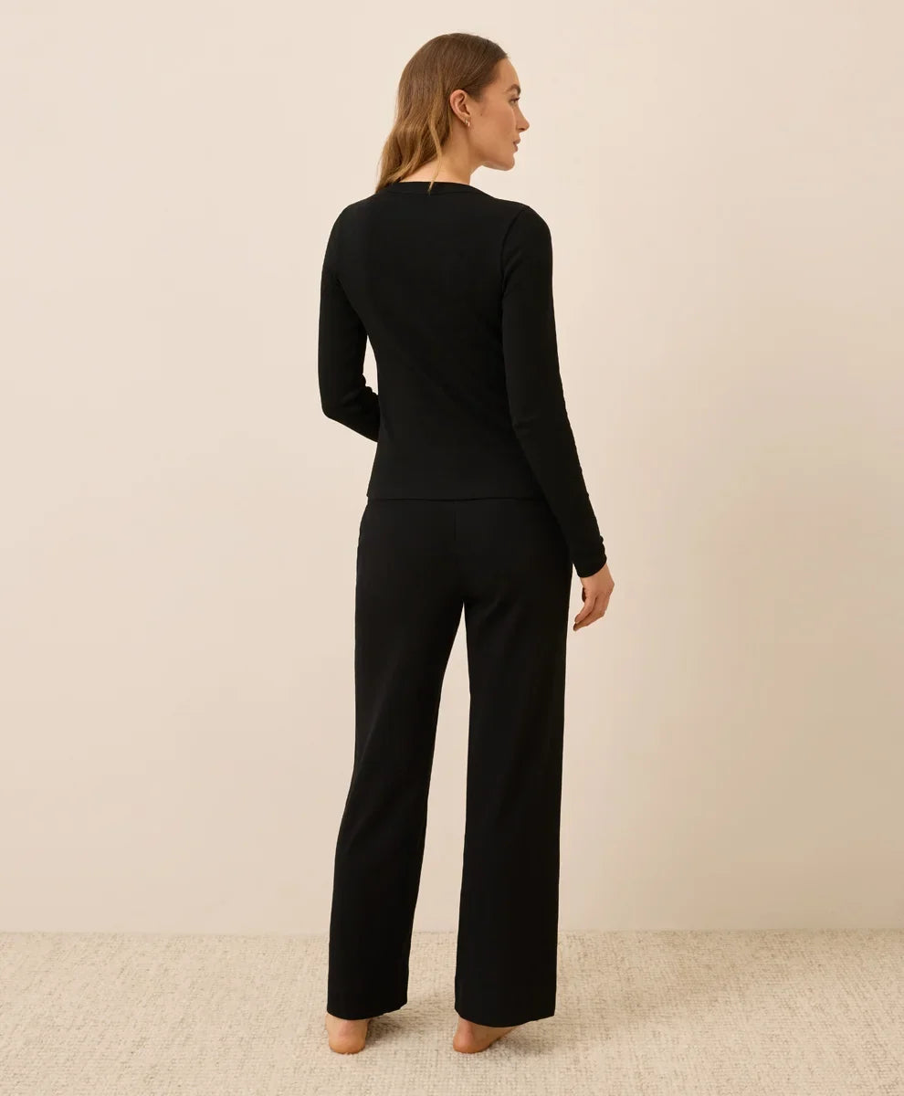 clearance easy rib wide leg lounge pant