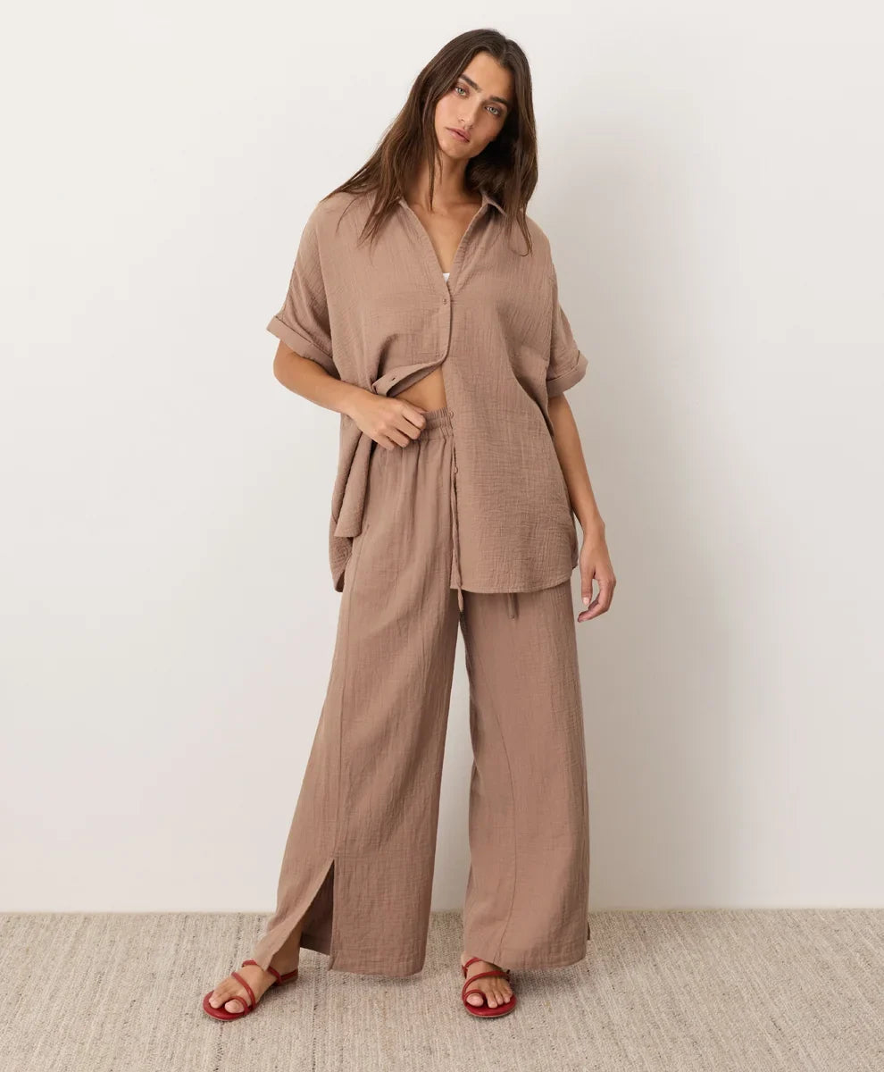 clearance coastal double gauze oversized shirt
