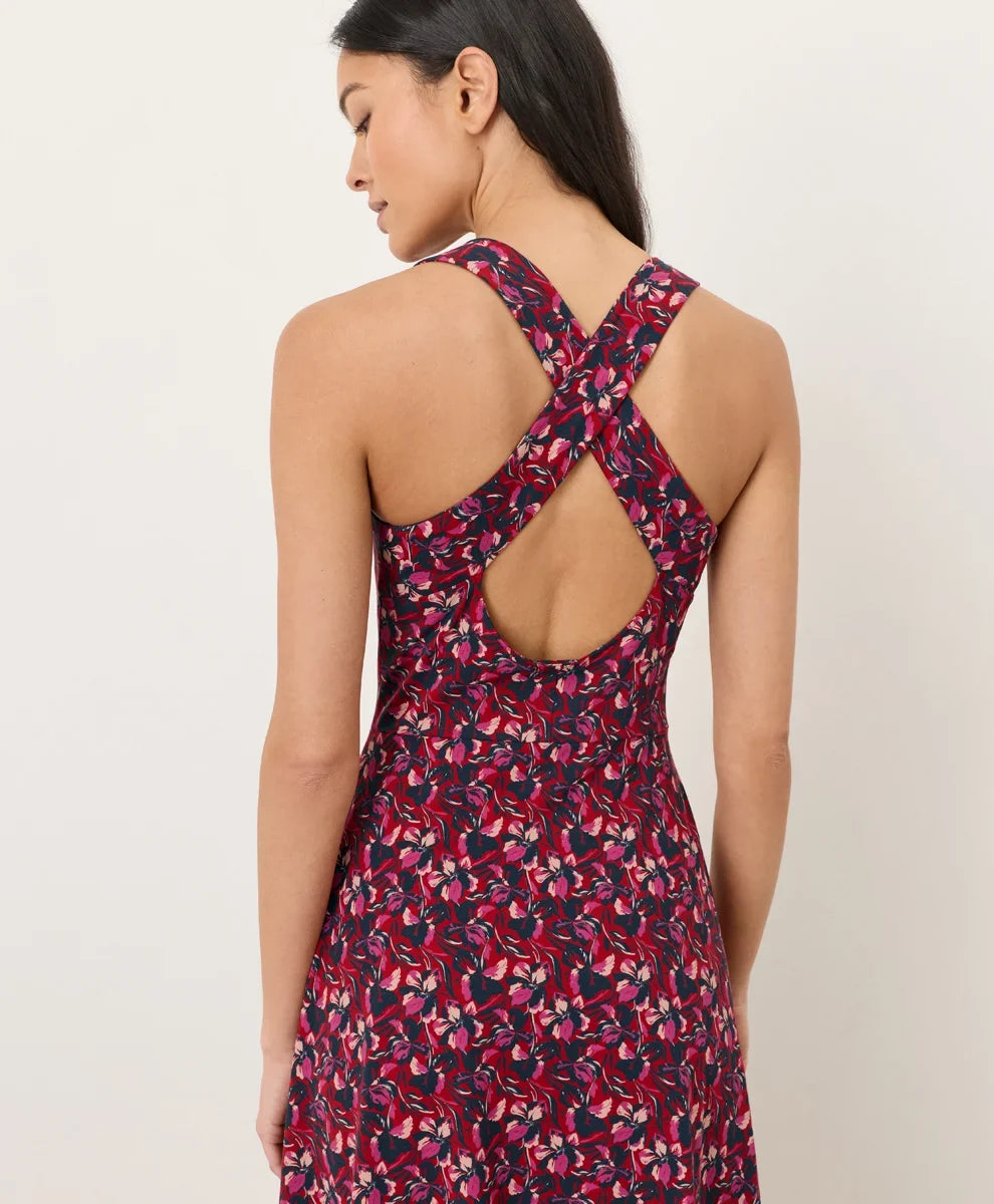 clearance fit & flare open back maxi dress