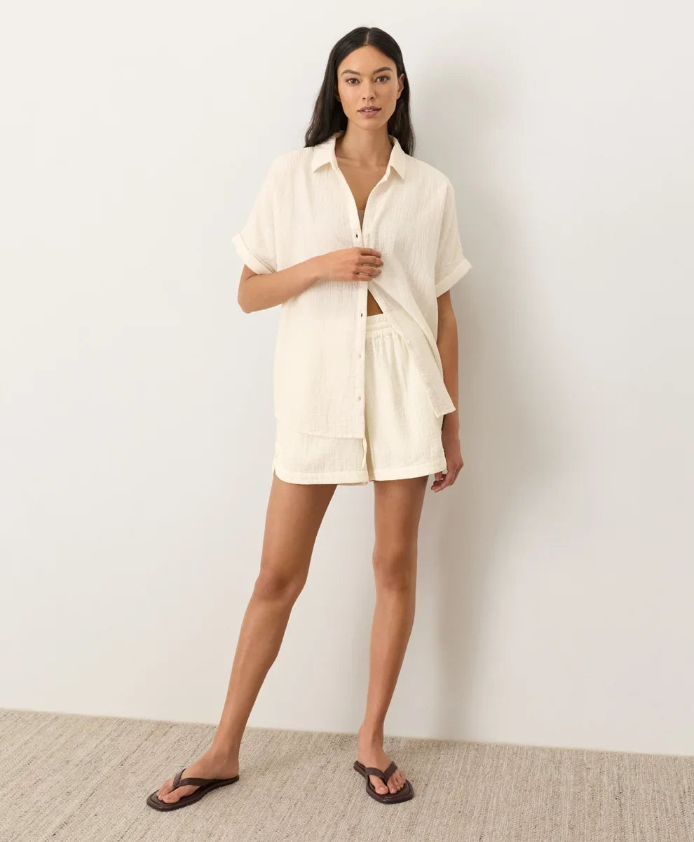 clearance coastal double gauze oversized shirt